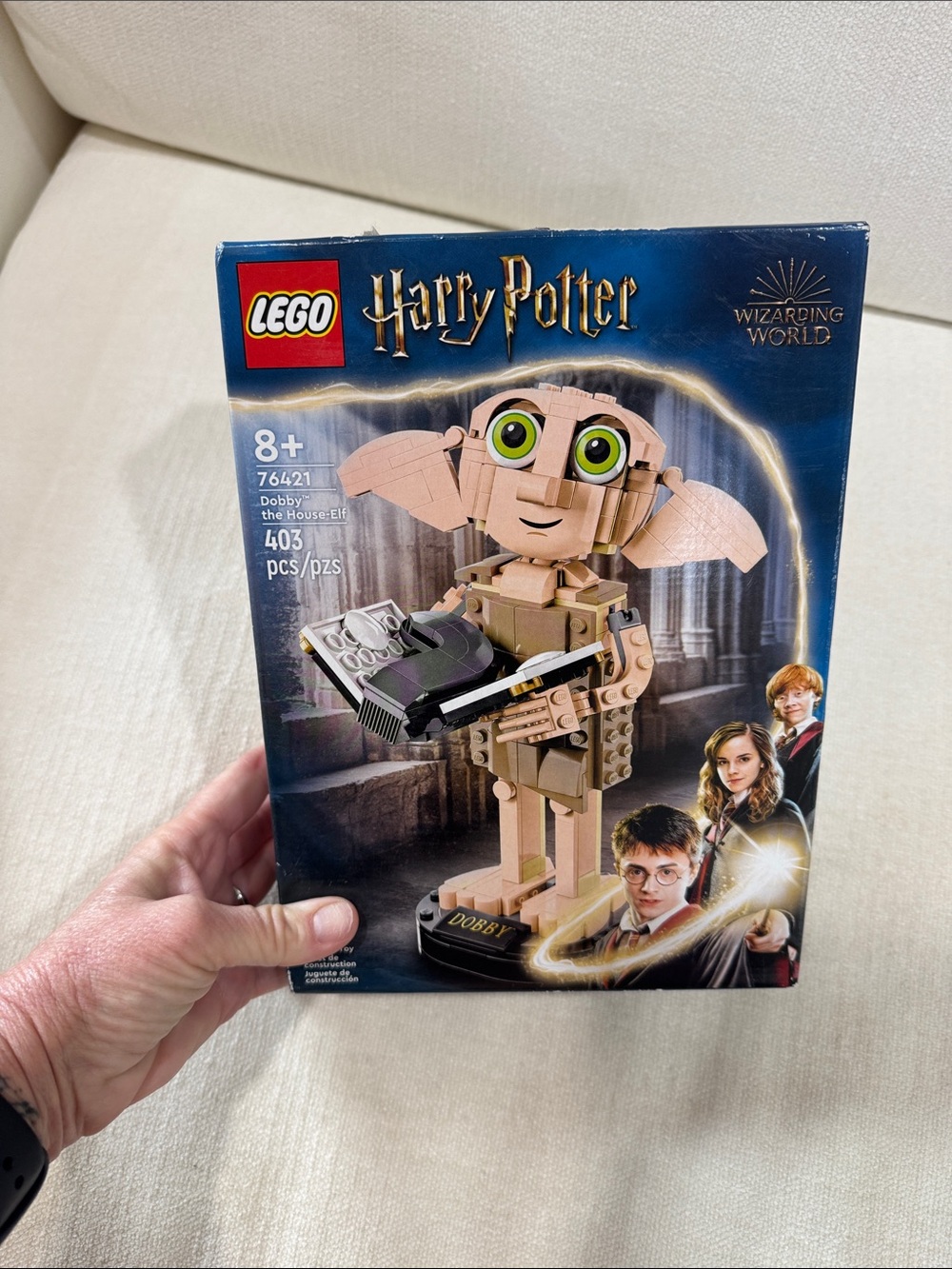 LEGO Harry Potter Dobby Figure in Tan with Bright Green Eyes